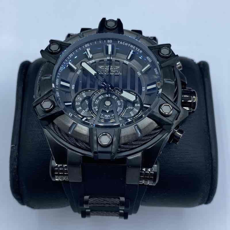 Invicta Bolt 30044 Men\'s Chronograph Watch 52mm Black Stainless Steel Rubber