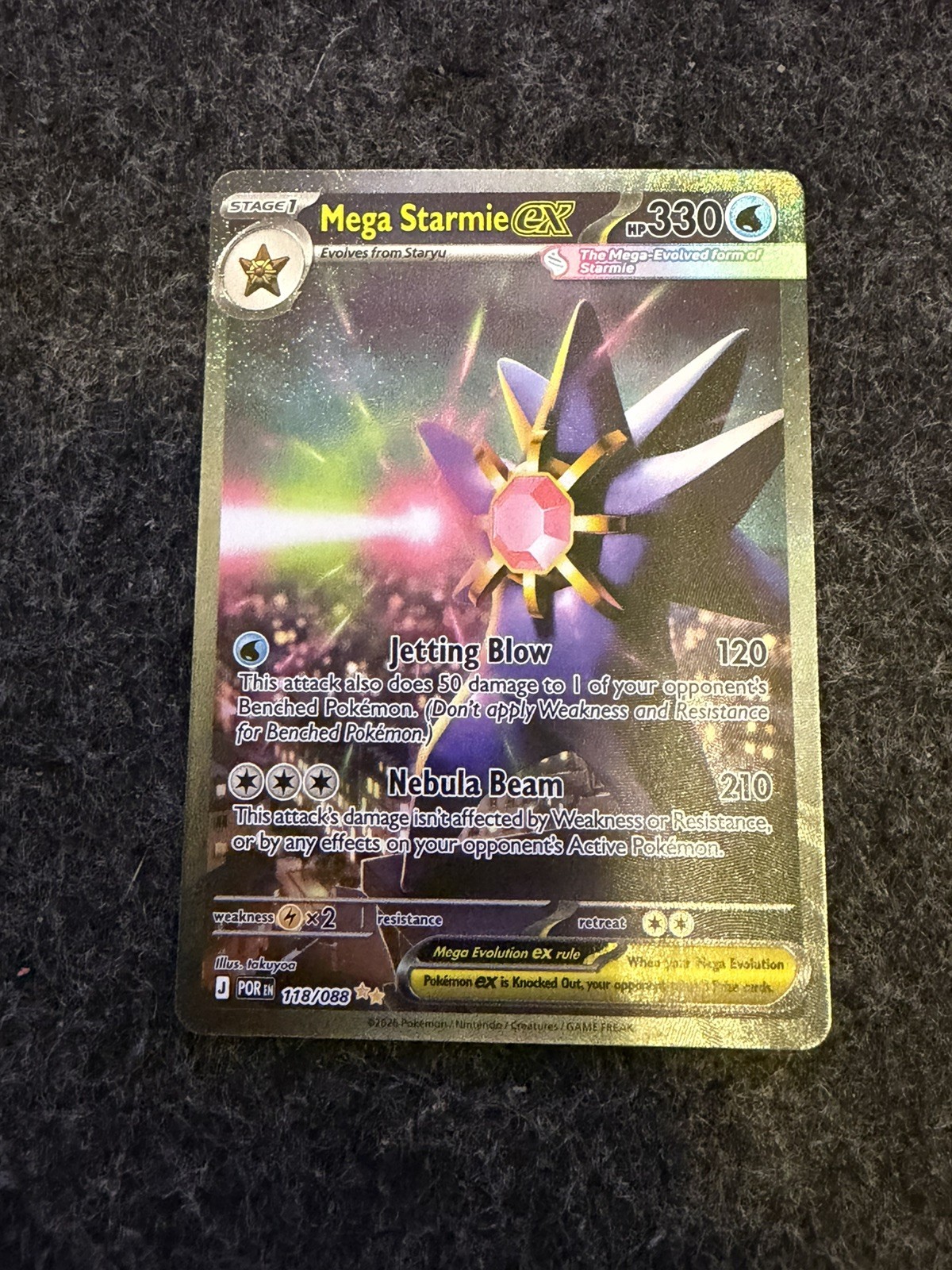 Pokemon. TCG. Perfect Order Mega Starmie EX Full Art Holo EN. SIR