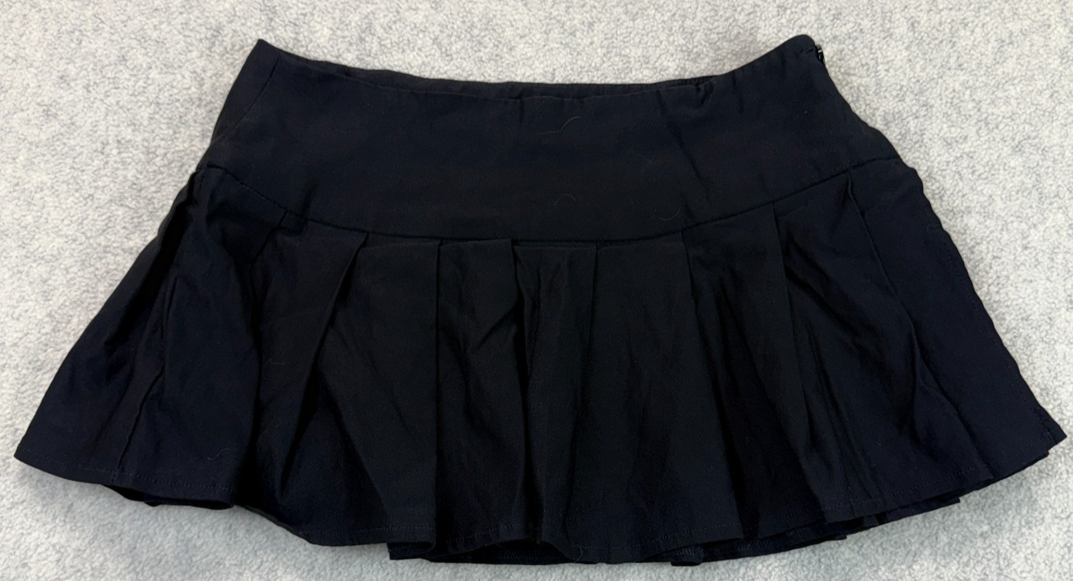 Motel Rocks Womens Pleated Mini Skirt Black Lined Minimalist Wide Waistband XS
