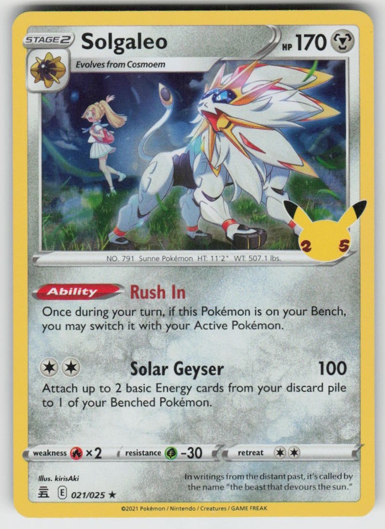 Holo Solgaleo 021/025 Holo Rare Celebrations