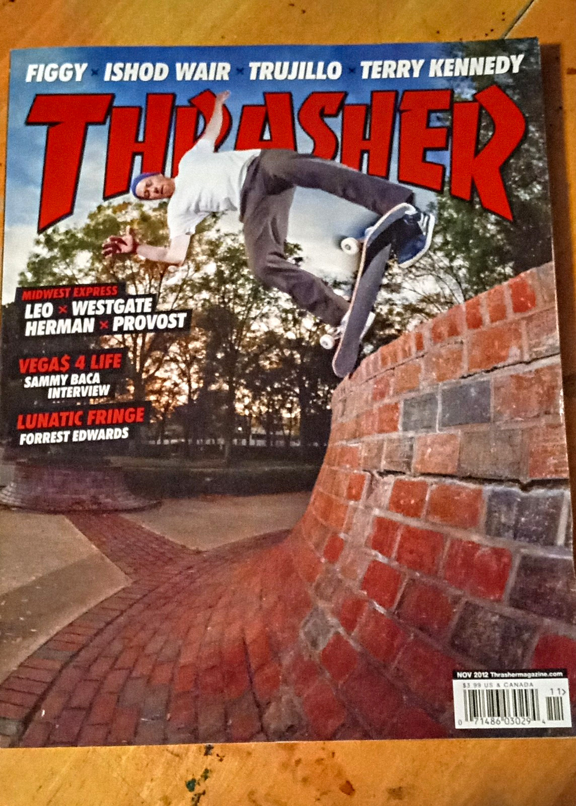Thrasher Magazine MARC JOHNSON COVER № 388 Nov 2012 Figgy, Ishod, Trujillo 