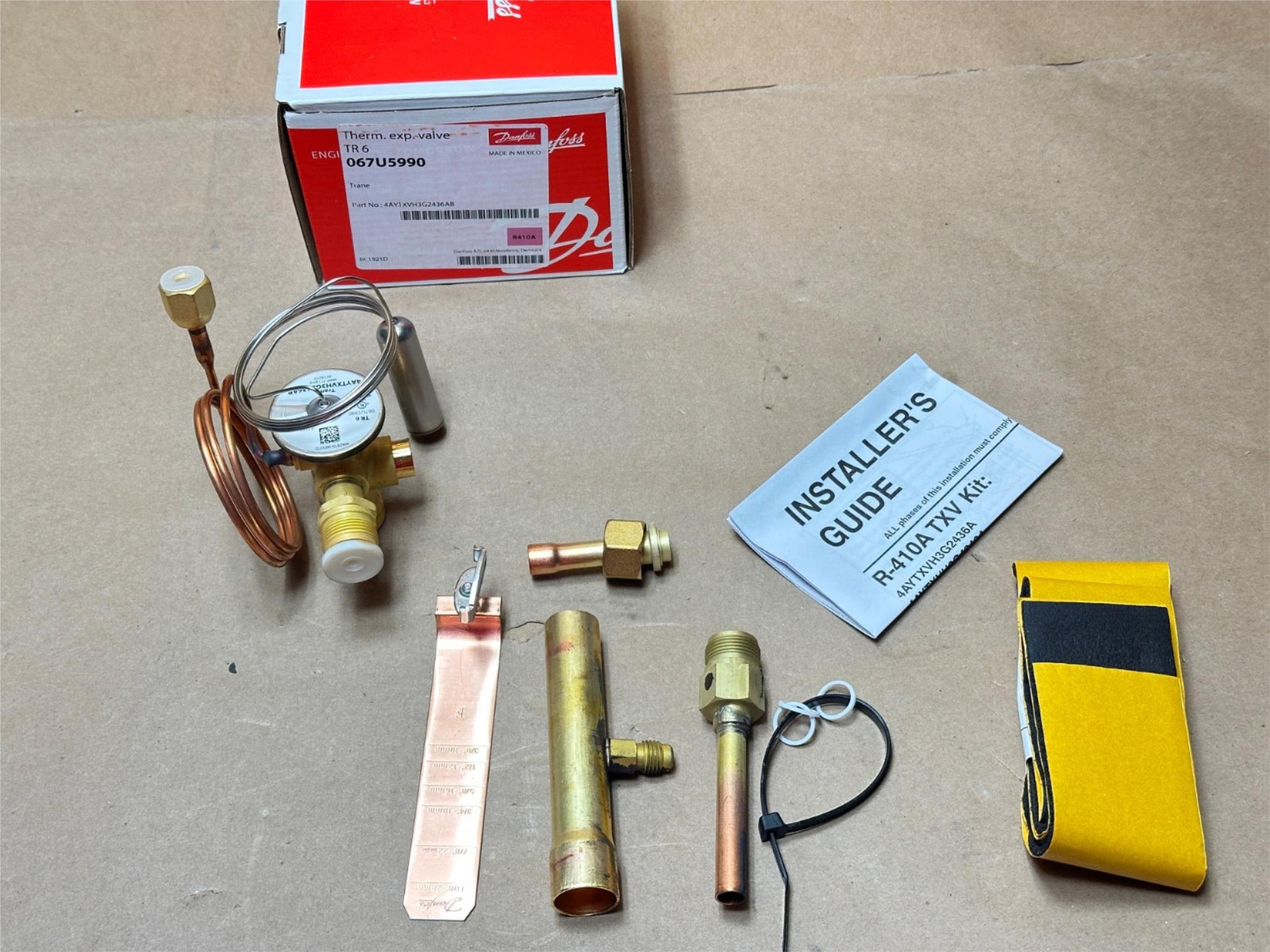 Danfoss Trane TXV Thermal Expansion Valve Kit R410A TR6 Ton 067U5990 Danfoss Trane TXV Thermal Expansion Valve Kit R410A TR6 Ton 067U5990