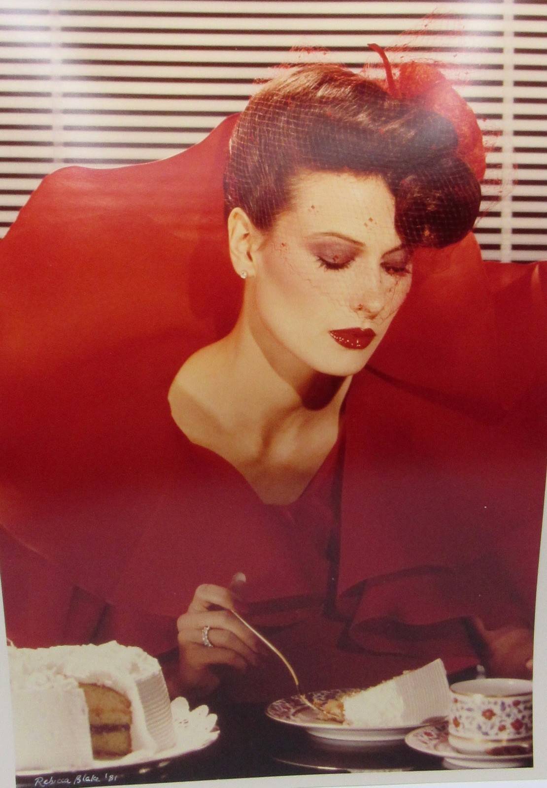 Signed Rebecca Blake (1949-2022) 1981 fashion photograph color 14x17\ Signed Rebecca Blake (1949-2022) 1981 fashion photograph color 14x17\