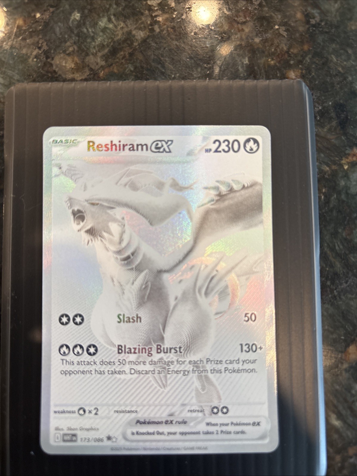 Reshiram ex 173/086 Sv: White Flare Full Art Holo English 230 HP 2025