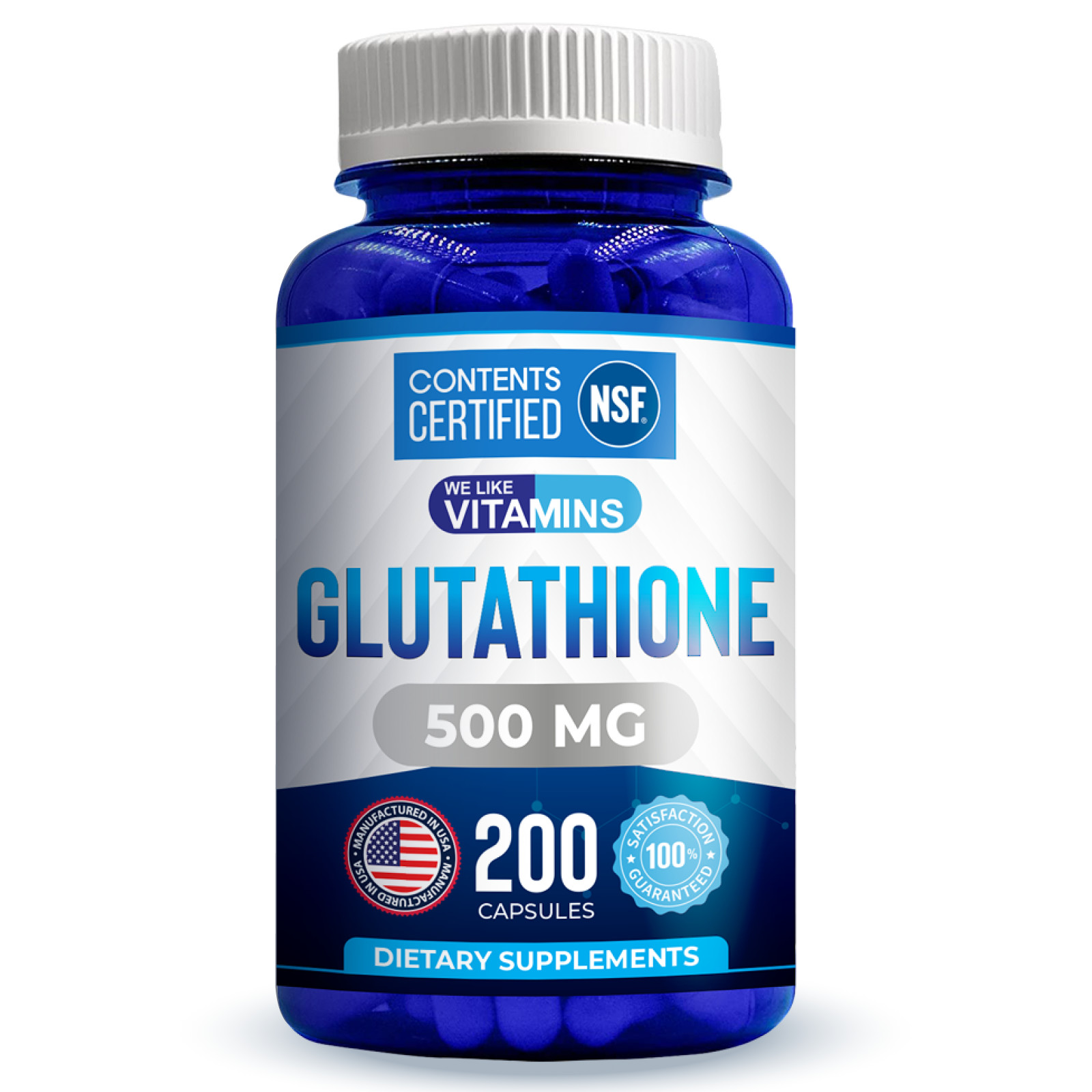 Glutathione 500mg Capsules - 200 Count