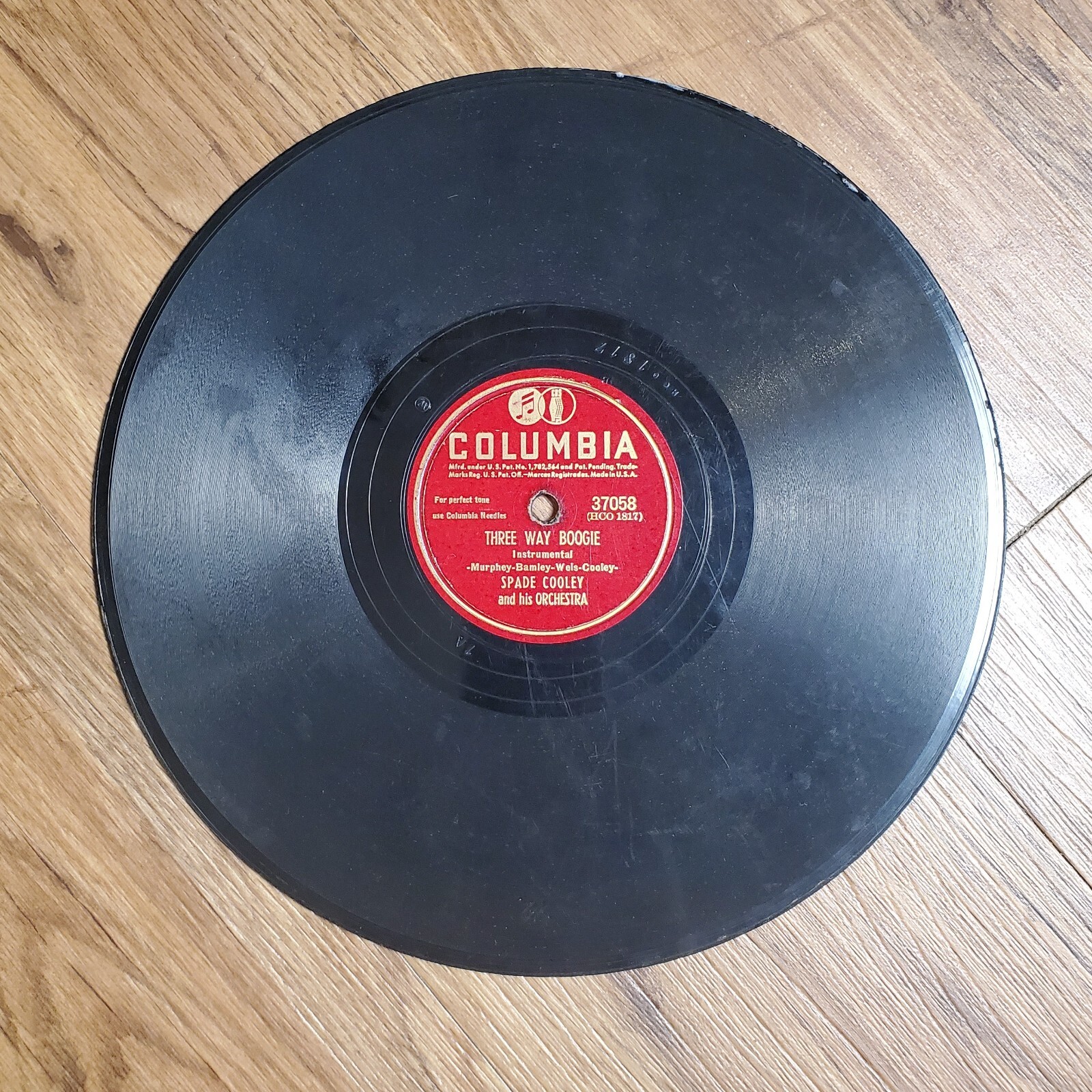 Spade Cooley – Three Way Boogie/Crazy 'Cause I Love COLUMBIA 37058 78 10