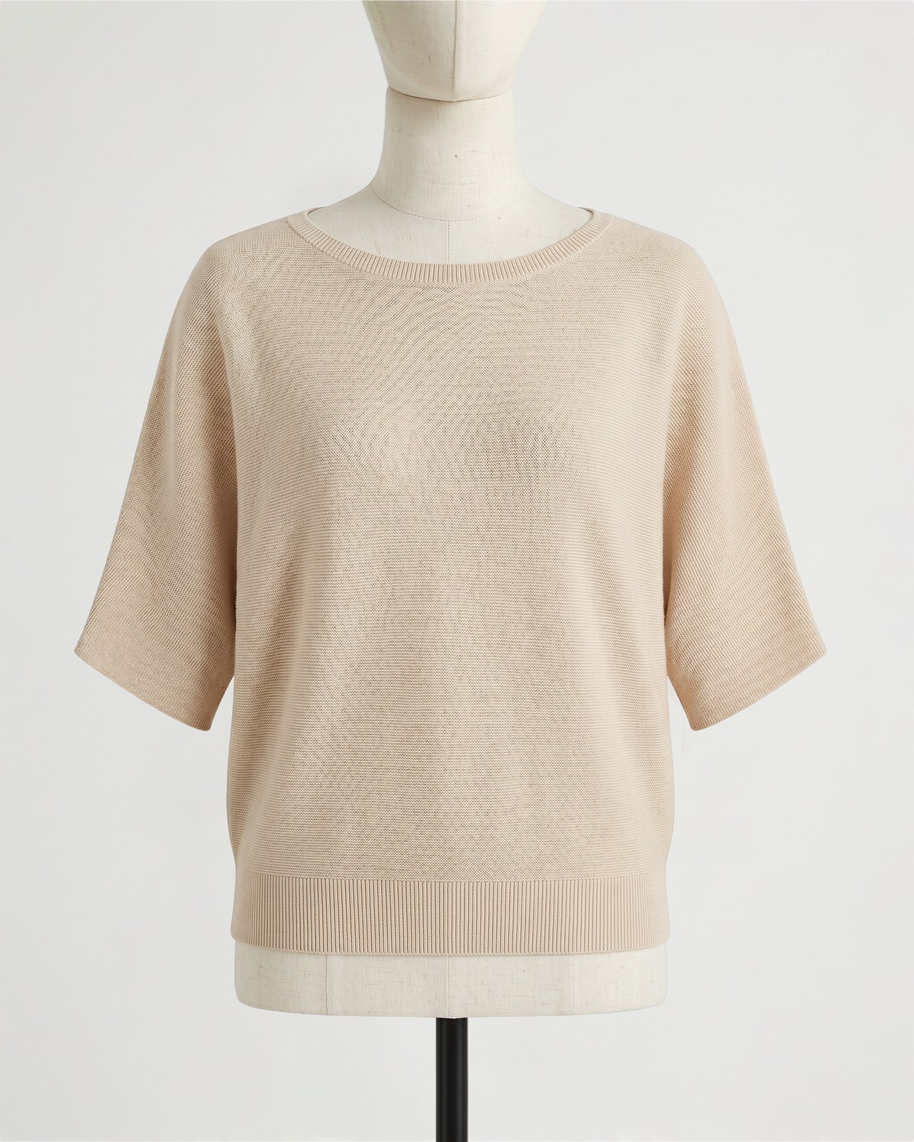 Quince Womens Lightweight Cotton Cashmere Link-Stitch Dolman Sweater