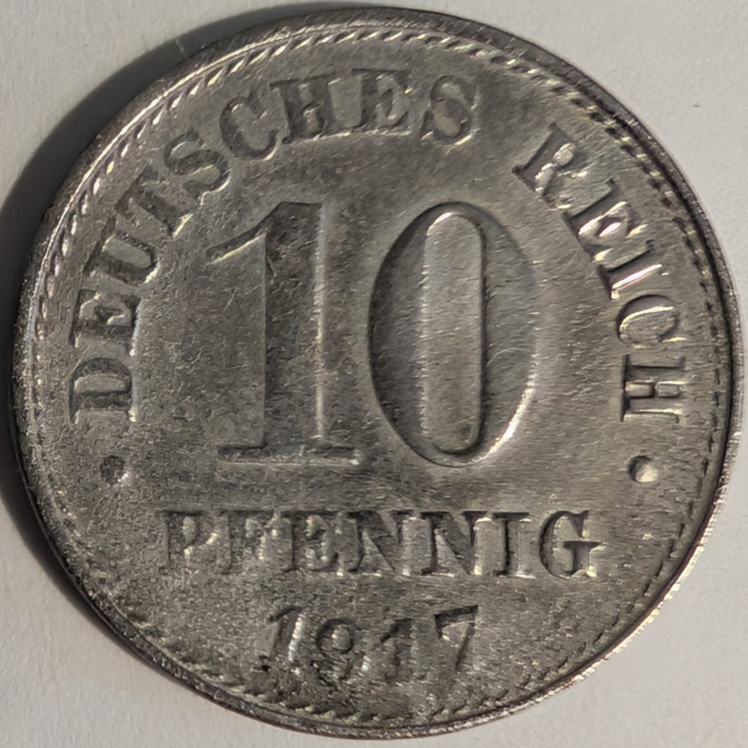 1917-A Germany 10 Pfennig KM#20 Berlin Mint German Empire WWI – SEE VIDEO