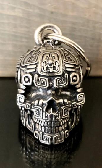Mayan Skull Motorcycle Biker Ride Bell Gremlin Good Luck Gift BB-149 Made in USA