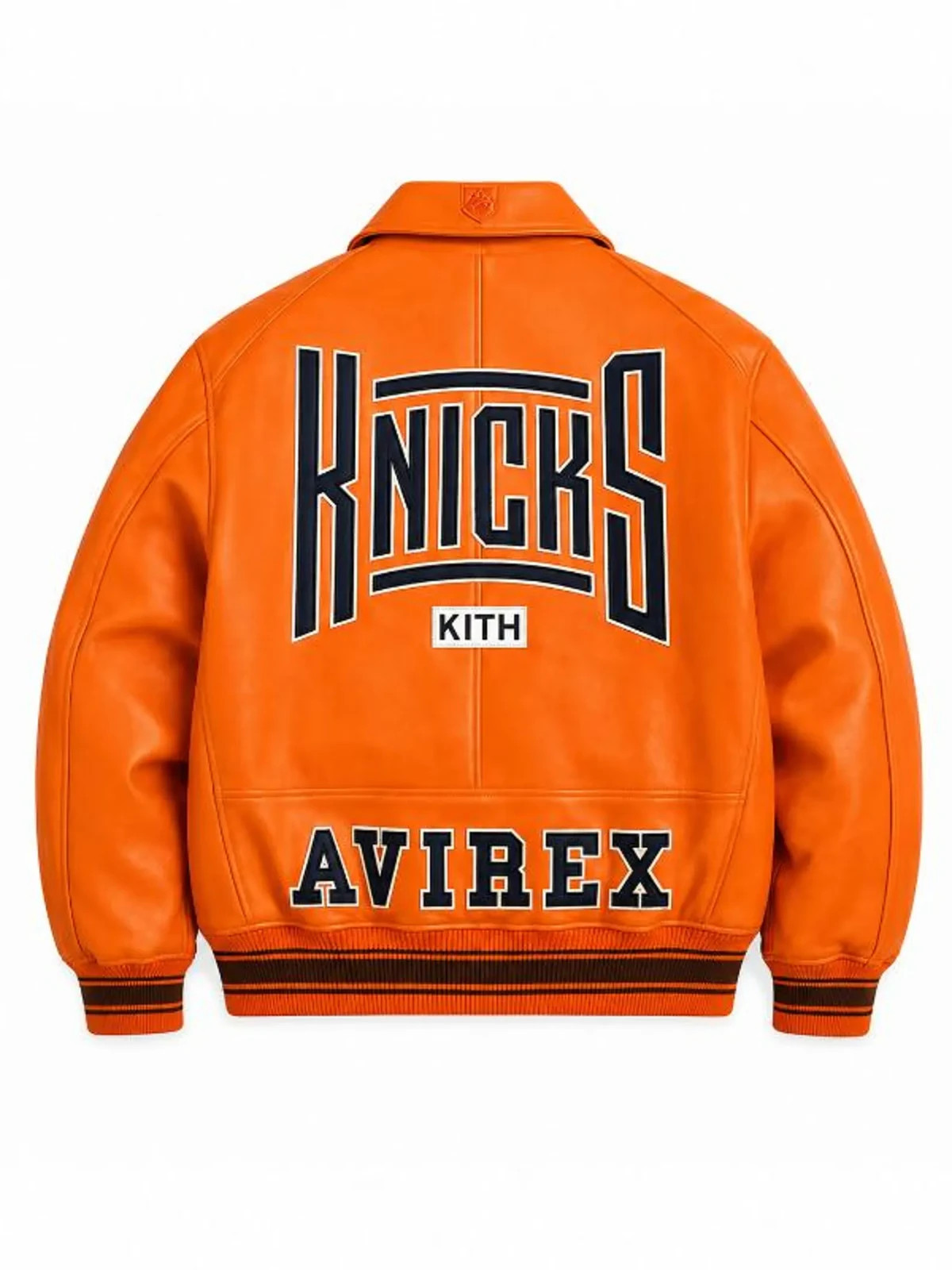 Men's Avirex Josh Hart New York Knicks Leather Handmade Varsity Style Jacket 