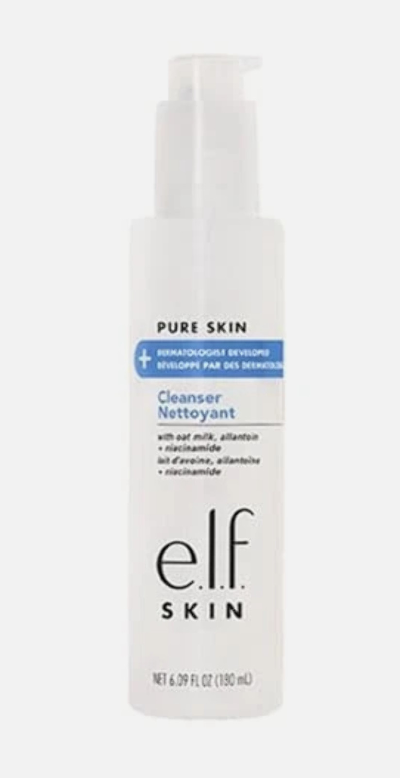 e.l.f. Pure Skin Cleanser, Non-Foaming Creamy & Gentle Daily Face Wash, 6 Oz