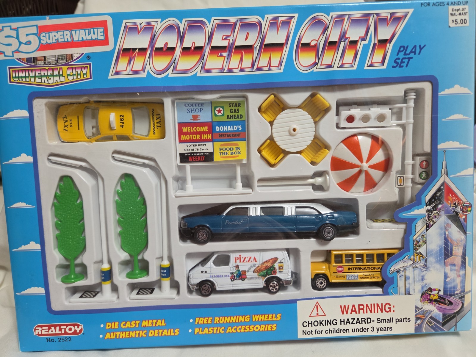 Vintage Realtoy Modern City Play Set (Item No. 3522) - Factory Sealed New Old St