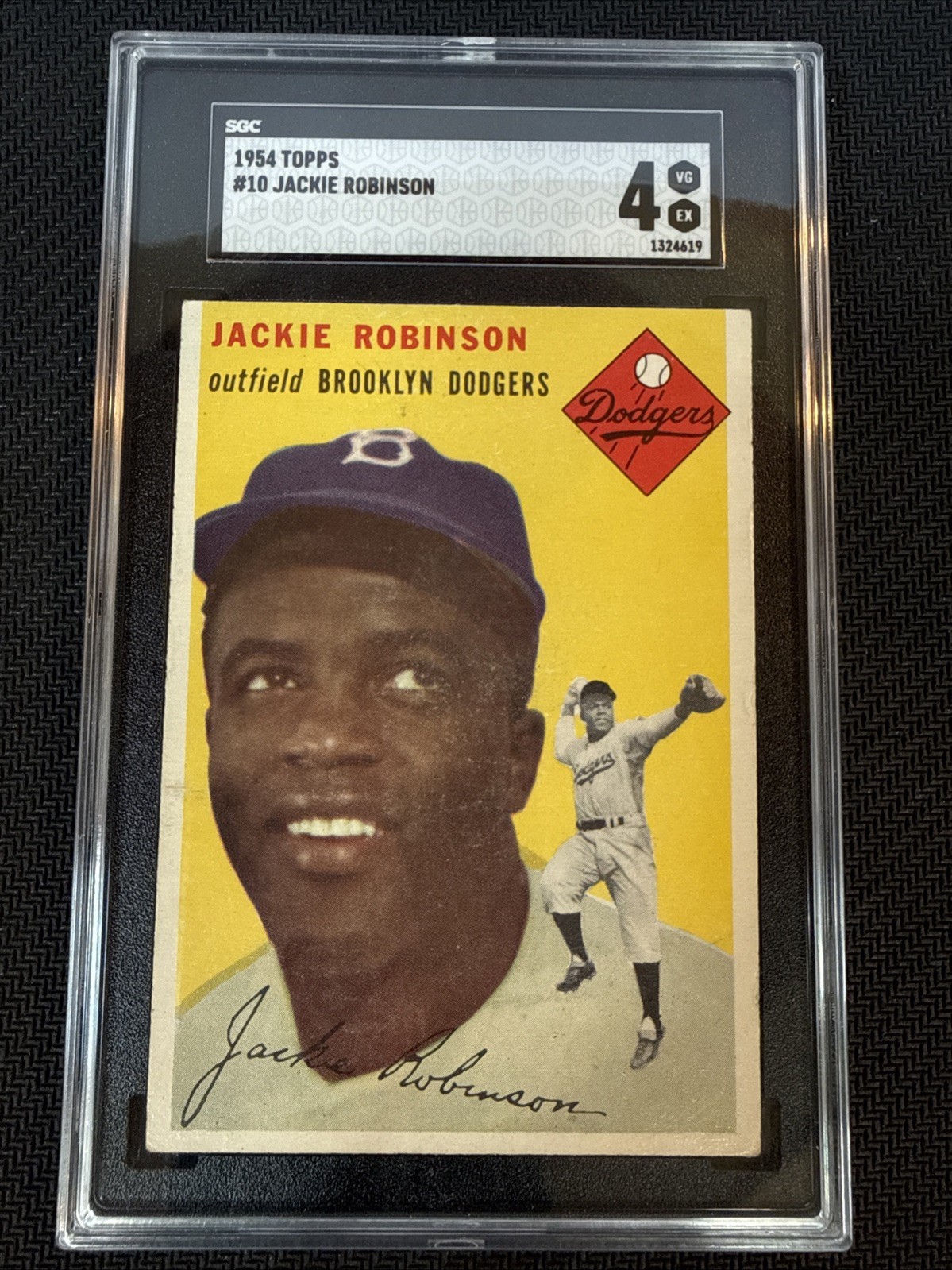 1954 Topps - Jackie Robinson #10 White Back. SGC 4 VG EX. **CENTERED/STRONG** 1954 Topps - Jackie Robinson #10 White Back. SGC 4 VG EX. **CENTERED/STRONG**