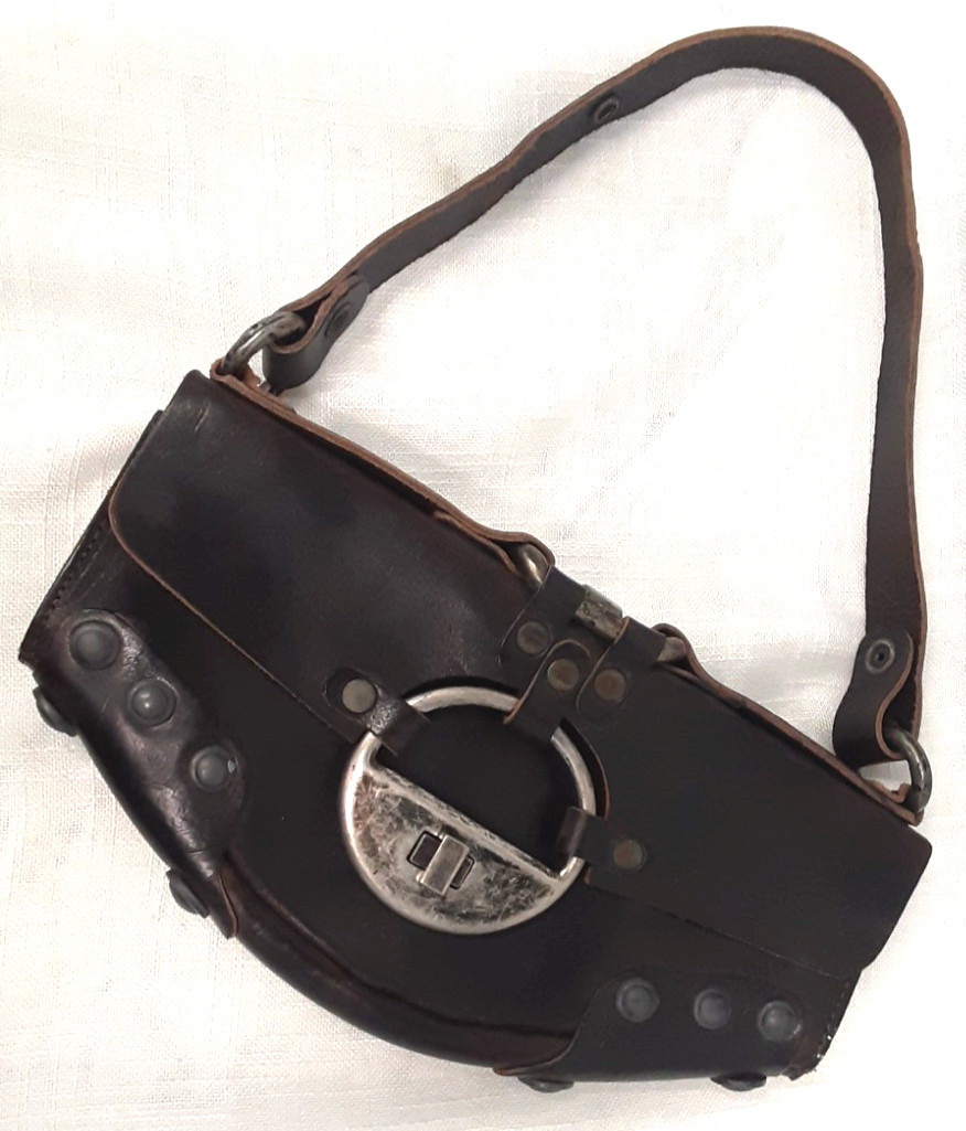 Vintage Made In Italy DIESEL RUBENS Brown Leather Chunky Hardware PURSE HANDBAG