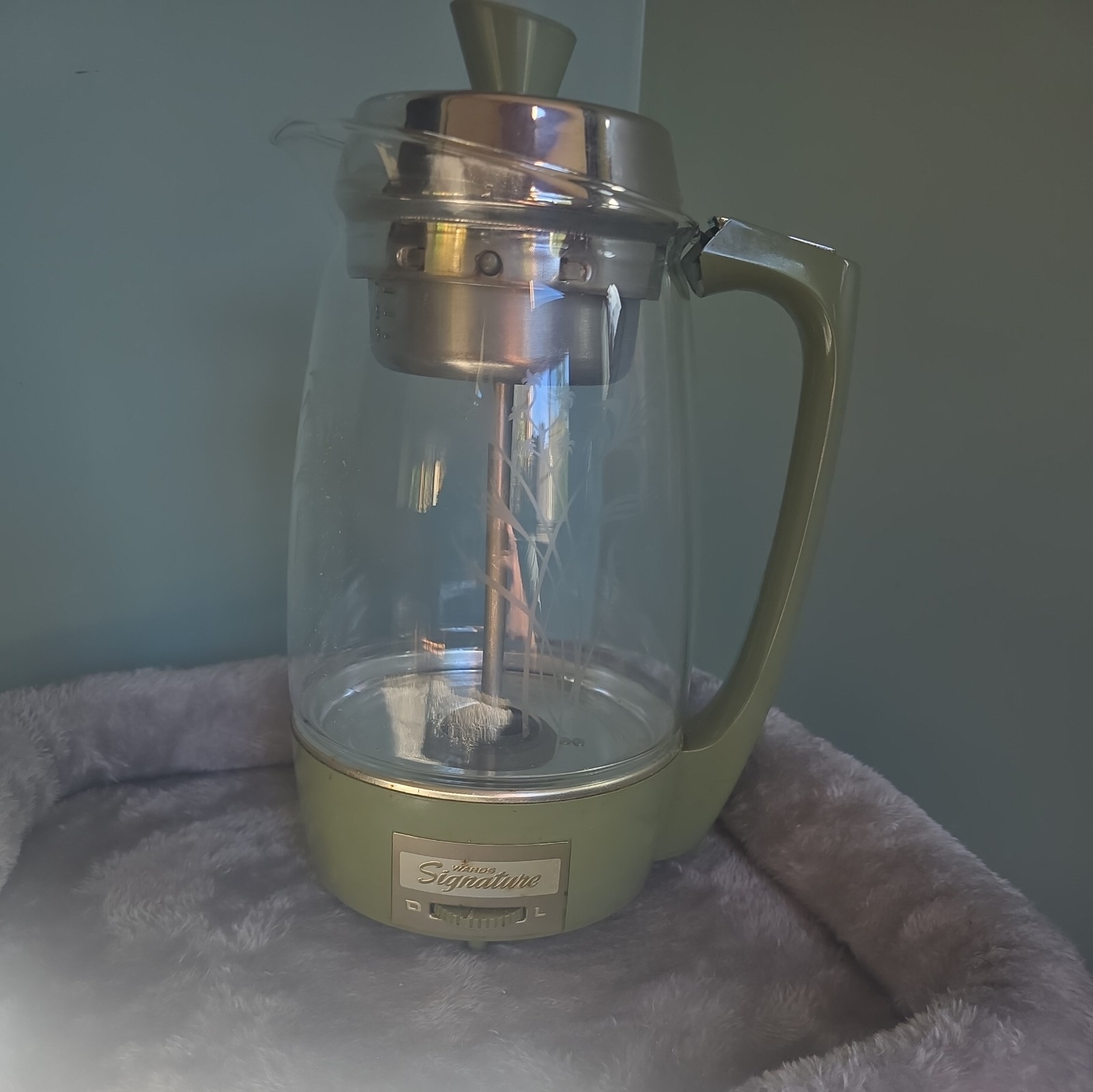 Vintage Montgomery Wards 12 Cup Glass Coffee Percolator Pot Avocado- 70\'s Vintage Montgomery Wards 12 Cup Glass Coffee Percolator Pot Avocado- 70\'s