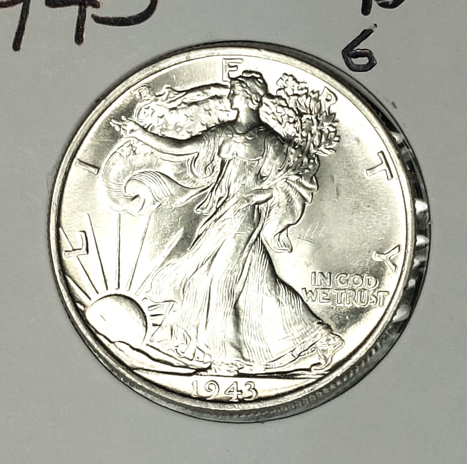 1943 WALKING LIBERTY HALF DOLLAR UNCIRCULATED GEM TO CHOICE BU    #6