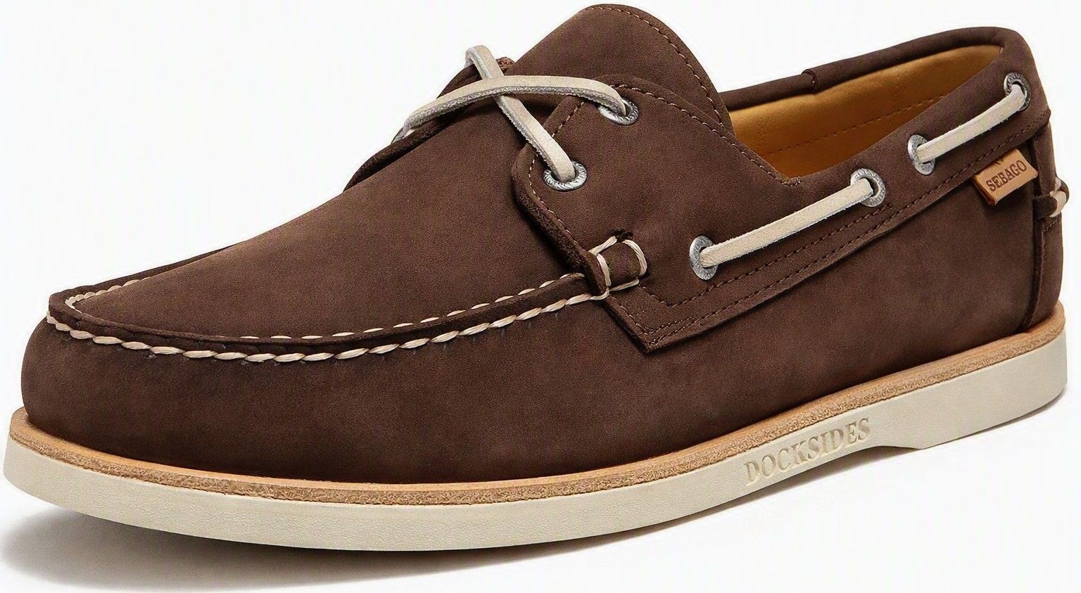 Sebago Crest Docksides Men\'s Dark Brown Nubuck Boat Shoe NW/OB 7M