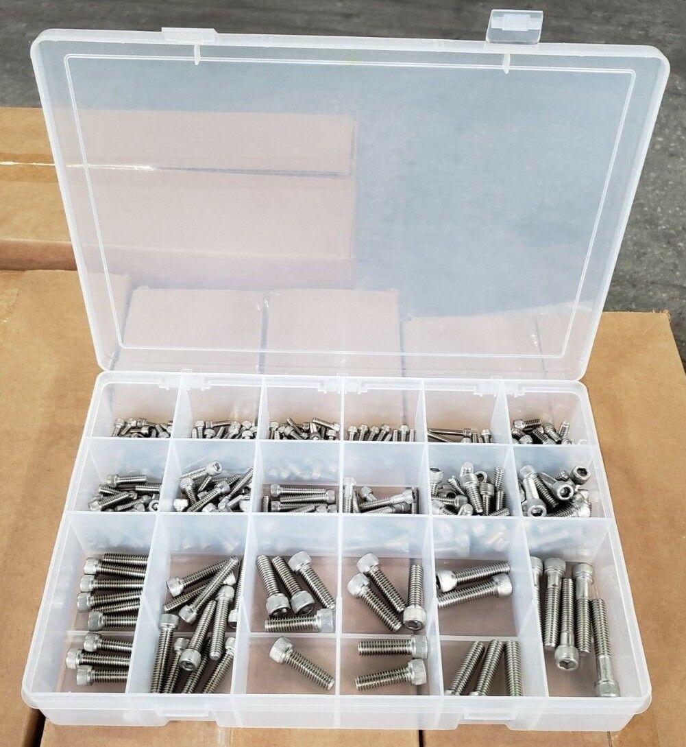 290 Piece 18-8 Stainless Steel Socket Head Cap Screw Assortment #10-3/8