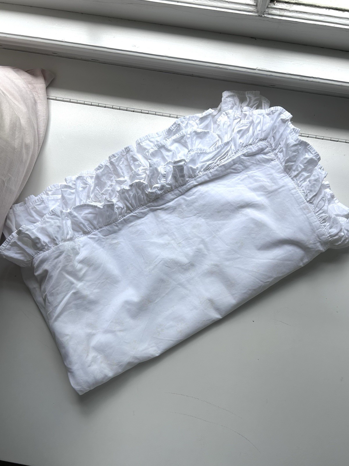 Vintage Shabby Chic Rachel Ashwell Brown Label Ruffled King Sham Rare Faint