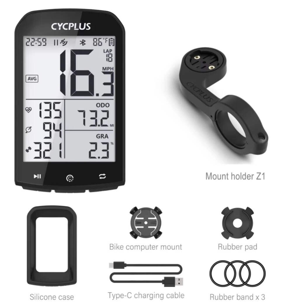 CYCPLUS M1 GPS Bicycle Computer Cycling Speedometer Bluetooth 5.0 ANT+ Cycling