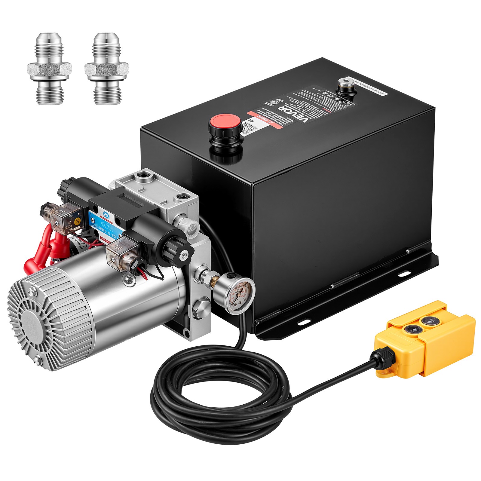 VEVOR 12 Quart Hydraulic Pump Power Unit DC 12V Double Acting Dump Trailer Pump VEVOR 12 Quart Hydraulic Pump Power Unit DC 12V Double Acting Dump Trailer Pump