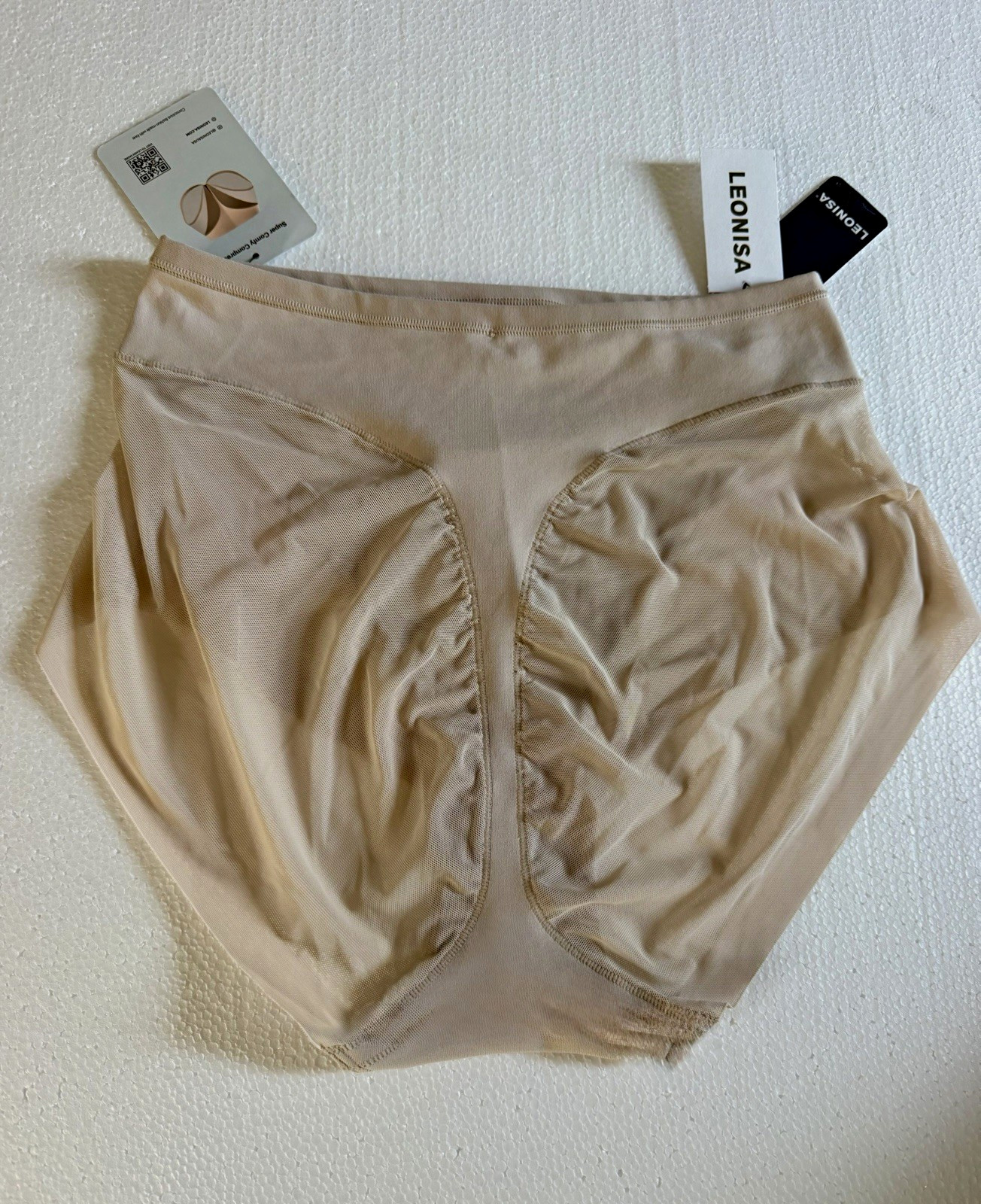 Leonisa Seamless Stretch Shapewear Brief Beige L Moderate Waist/Abdomen