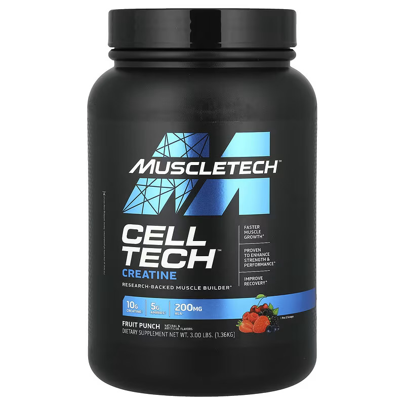 MuscleTech Cell Tech Creatine Powder Fruit Punch 3 lbs 30 Servings MuscleTech Cell Tech Creatine Powder Fruit Punch 3 lbs 30 Servings