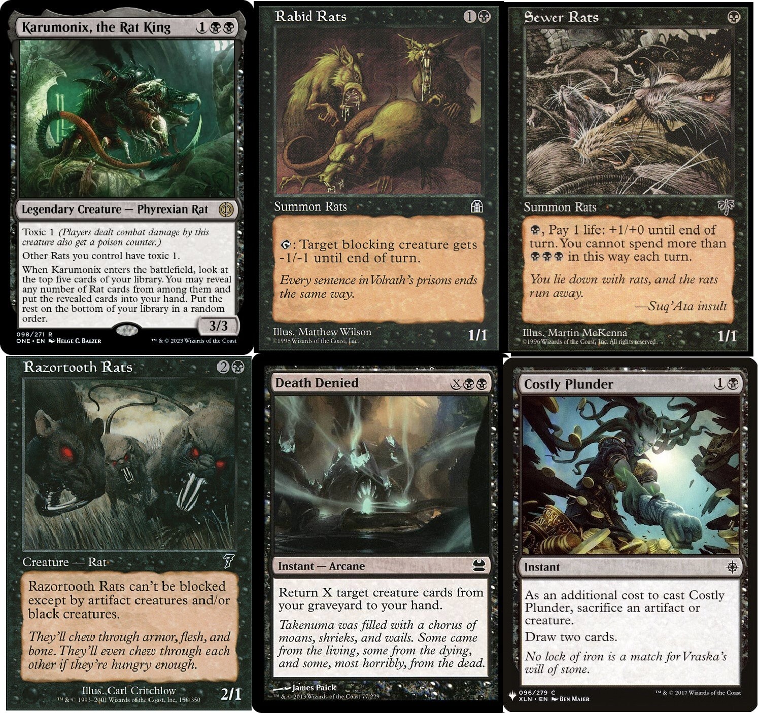 MTG Commander EDH Deck Karumonix, the Rat King 100 Magic Cards Custom Rats - NM