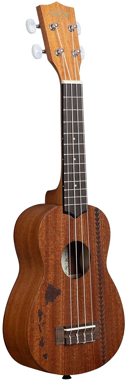 Kala KA-15S-H2 Satin Mahogany Soprano Ukulele - Hawaiian Islands Tattoo