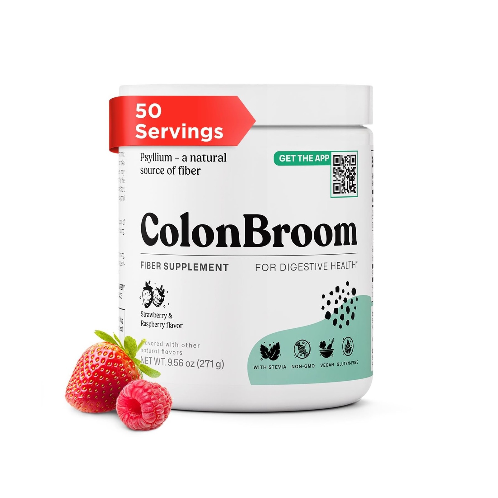 ColonBroom Psyllium Husk Fiber Powder, Strawberry & Raspberry, 50 Servings Pink ColonBroom Psyllium Husk Fiber Powder, Strawberry & Raspberry, 50 Servings Pink