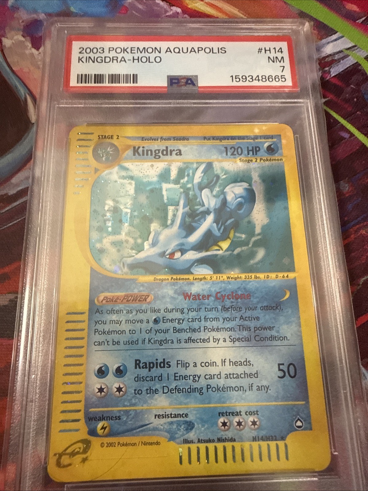 2003 Pokemon Aquapolis Kingdra Holo Foil #H14 H14/H32 PSA 7 2003 Pokemon Aquapolis Kingdra Holo Foil #H14 H14/H32 PSA 7