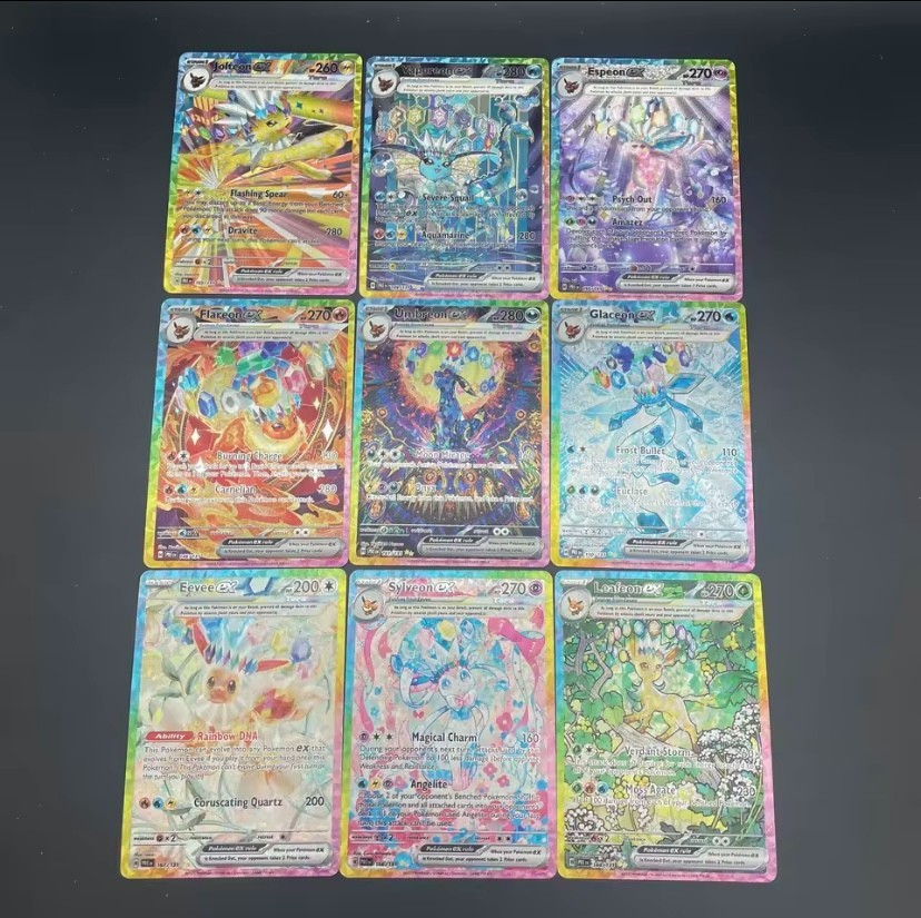 9Pcs/Set PTCG Eeveelution Sv8A English Version DIY Self-made Cards