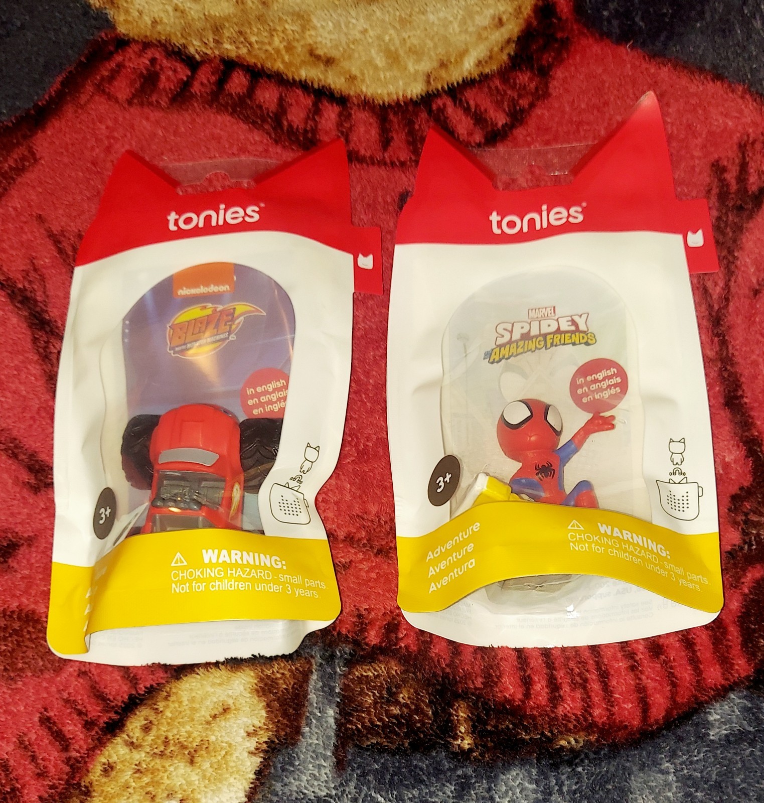 New TONIES Lot of 2  BLAZE  SPIDEY  Audio Characters NEW & SEALED 