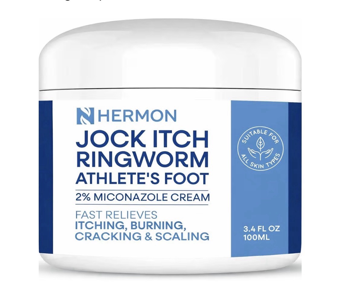 Hermon Jock Itch Ringworm Athletes Foot 6X Relief Itching Burning Cracking 3.4oz