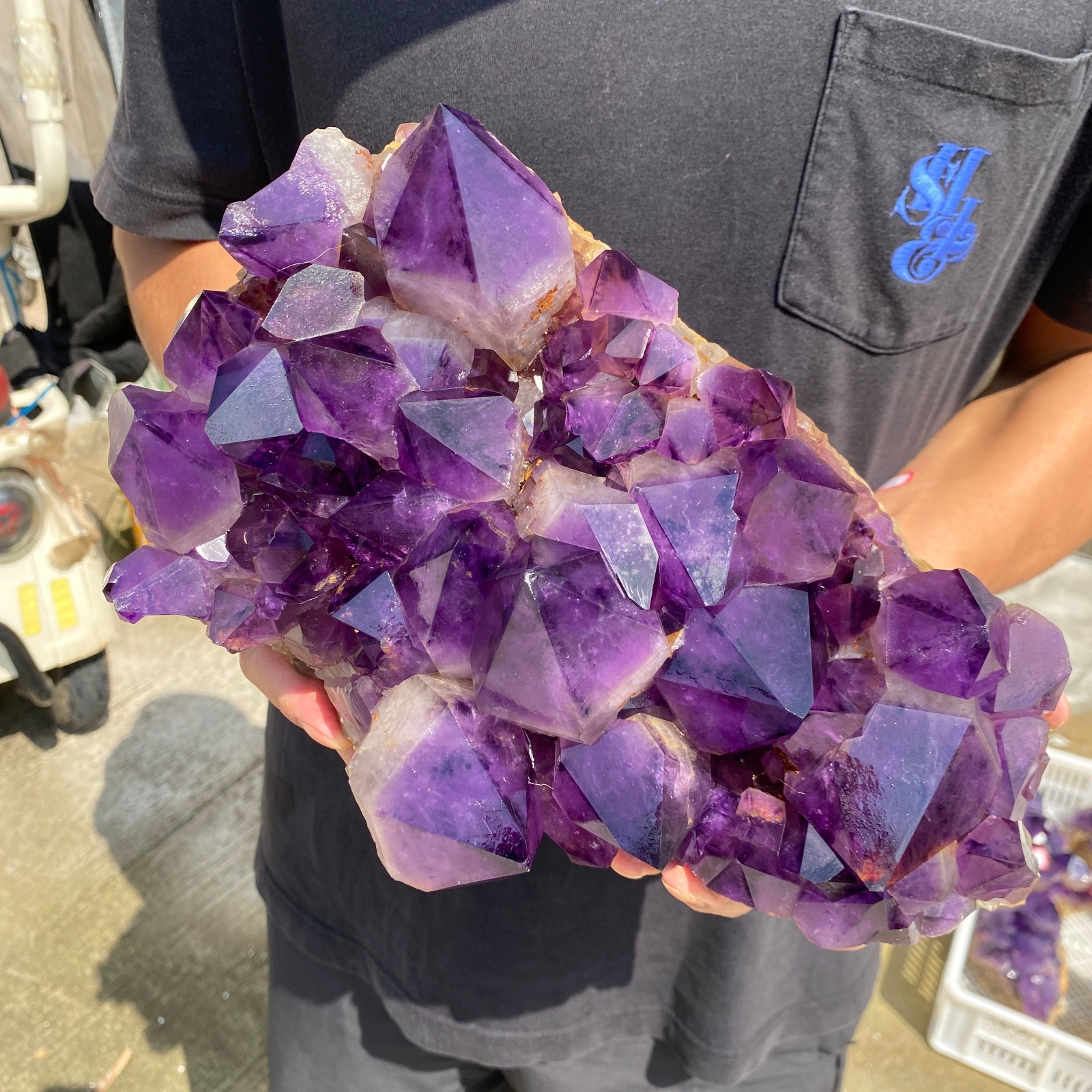 11.4lb Large Natural Amethyst geode quartz cluster crystal specimen Healing