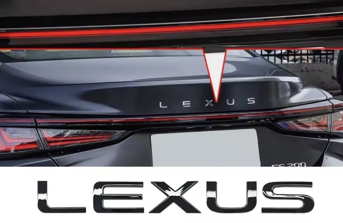 Lexus Trunk Lid Letter Logo Badge 3D Emblem F-Sport Car Decorate Black .77” H