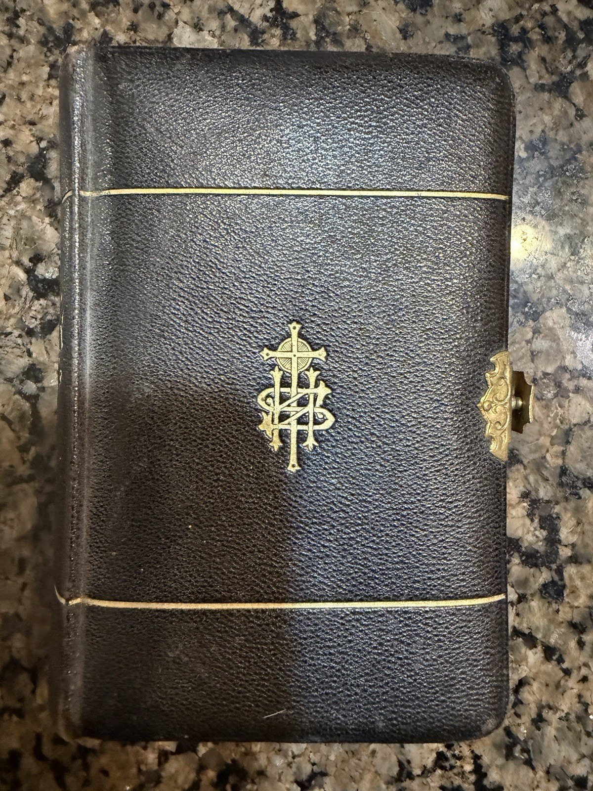 19th Century Czech Catholic Prayer Book Finely Bound Brass Clasps 1800s