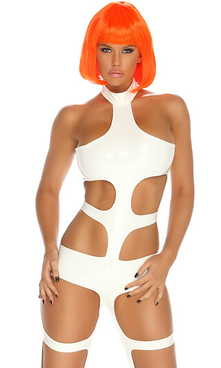 Forplay Sexy Futuristic Fifth Element White Catsuit Costume Leeloo 553462 Forplay Sexy Futuristic Fifth Element White Catsuit Costume Leeloo 553462