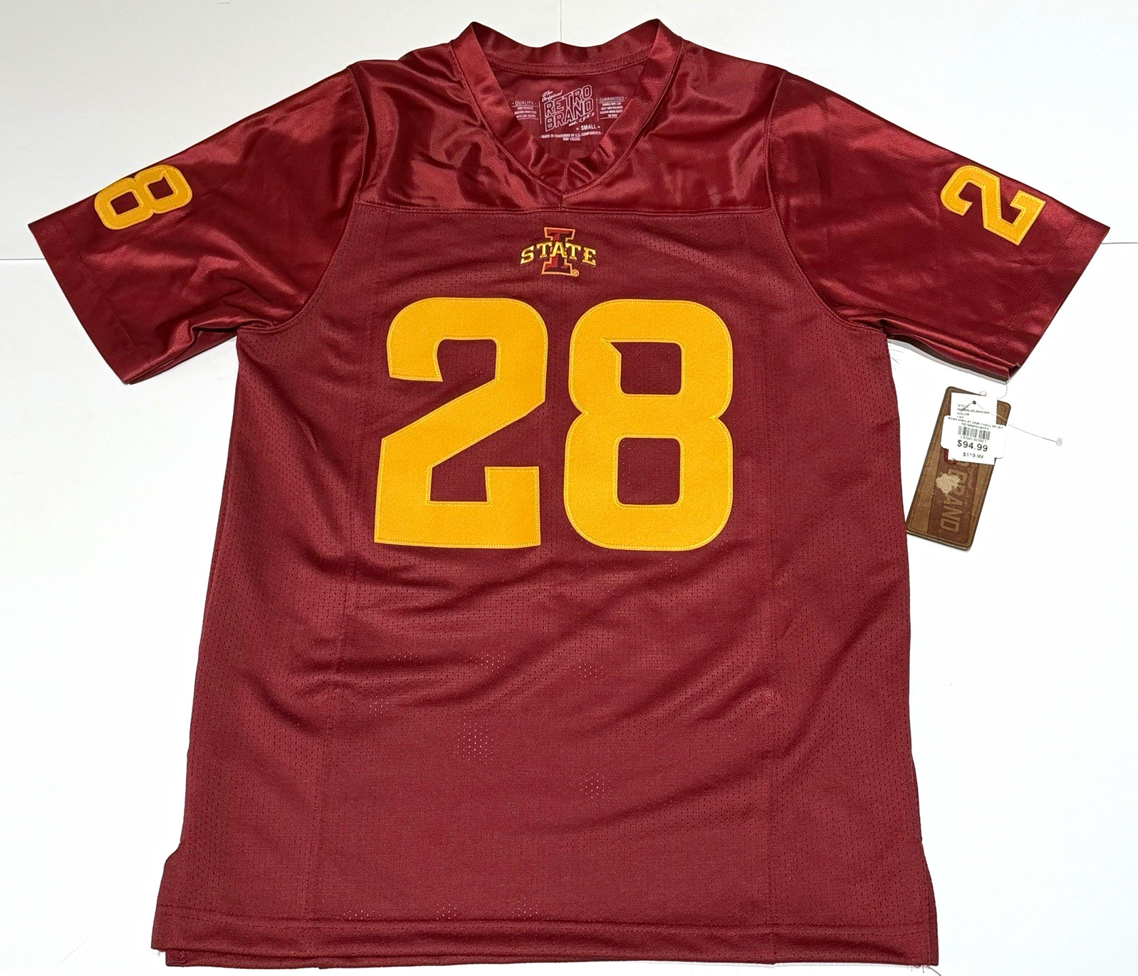 Breece Hall Iowa State Football Jersey Original Retro Brand Mens Size Small NWT Breece Hall Iowa State Football Jersey Original Retro Brand Mens Size Small NWT