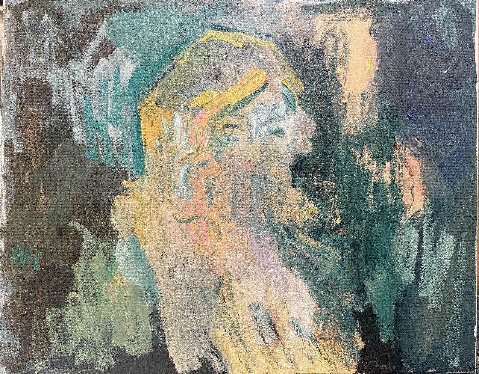 Fauvist Abstract Portrait Girl Oil Painting on 16”x20” Canvas Original Signed Fauvist Abstract Portrait Girl Oil Painting on 16”x20” Canvas Original Signed