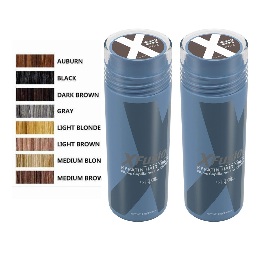 XFusion Keratin Black Dark Brown Medium Brown  Hair Fiber Fiber 28g  Fast Ship