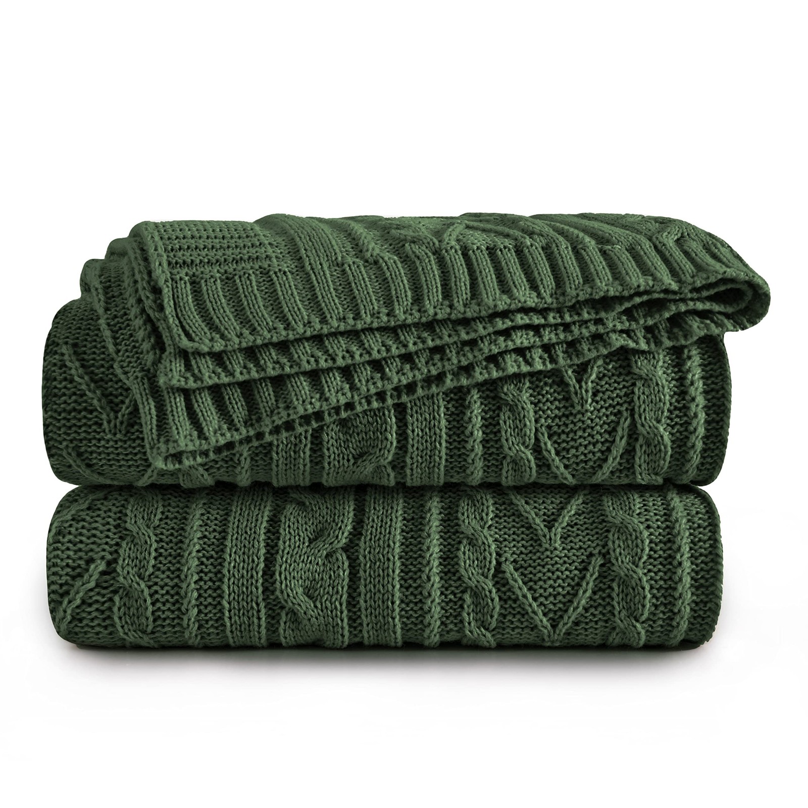 Aormenzy Green Cable Knit Throw Blanket Oversized, 60\ Aormenzy Green Cable Knit Throw Blanket Oversized, 60\
