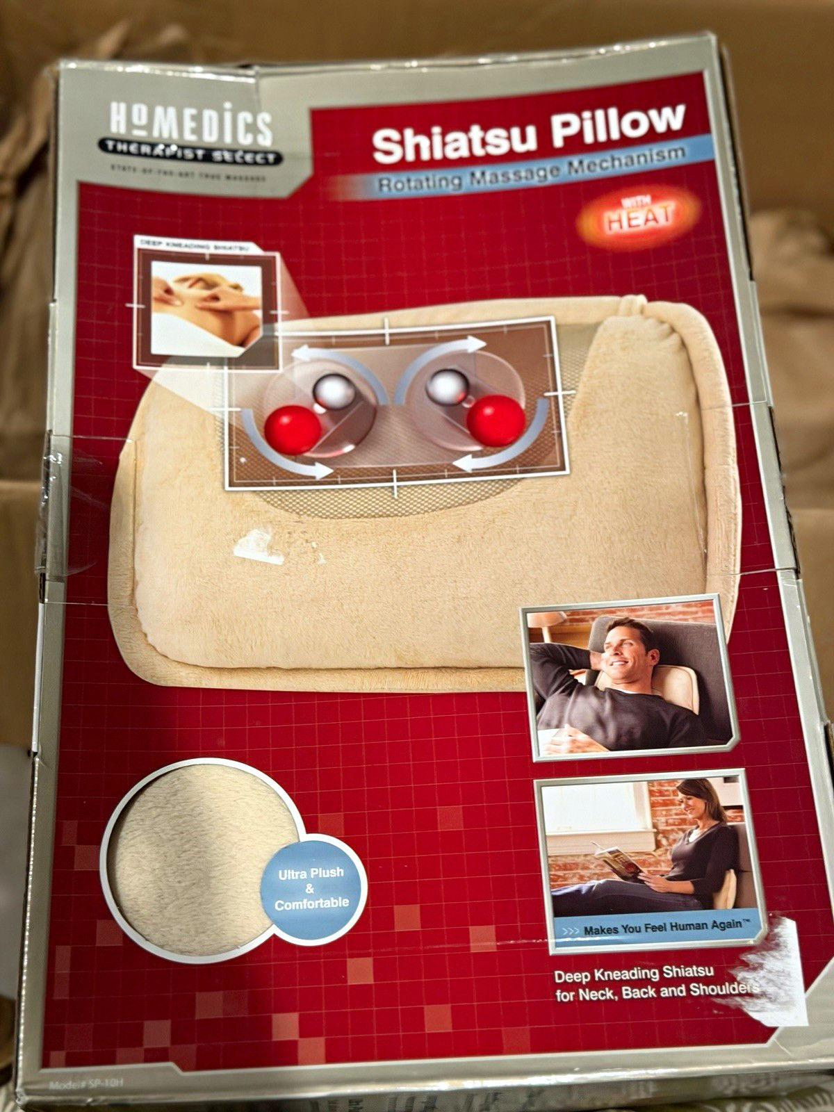 HoMedics Therapist Select Shiatsu Heated Massage Pillow, Corded, Beige SP-10H HoMedics Therapist Select Shiatsu Heated Massage Pillow, Corded, Beige SP-10H