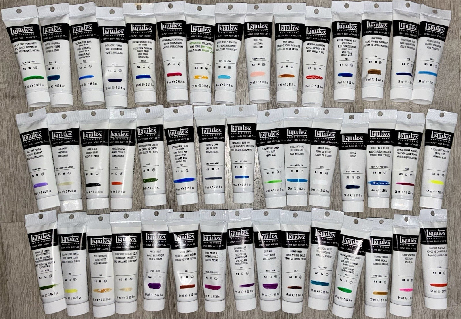 Liquitex Heavy Body Acrylic 45 Color Paint Tubes Set NEW 2oz Artist Golden Art