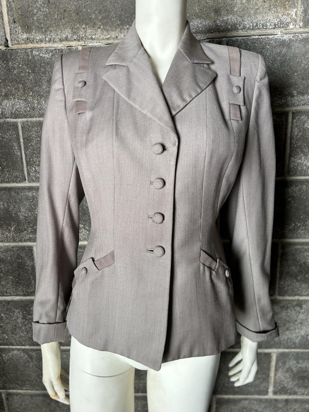 Vintage 1940s gabardine wool Suit fitted Jacket classy pinup rockabilly M Vintage 1940s gabardine wool Suit fitted Jacket classy pinup rockabilly M