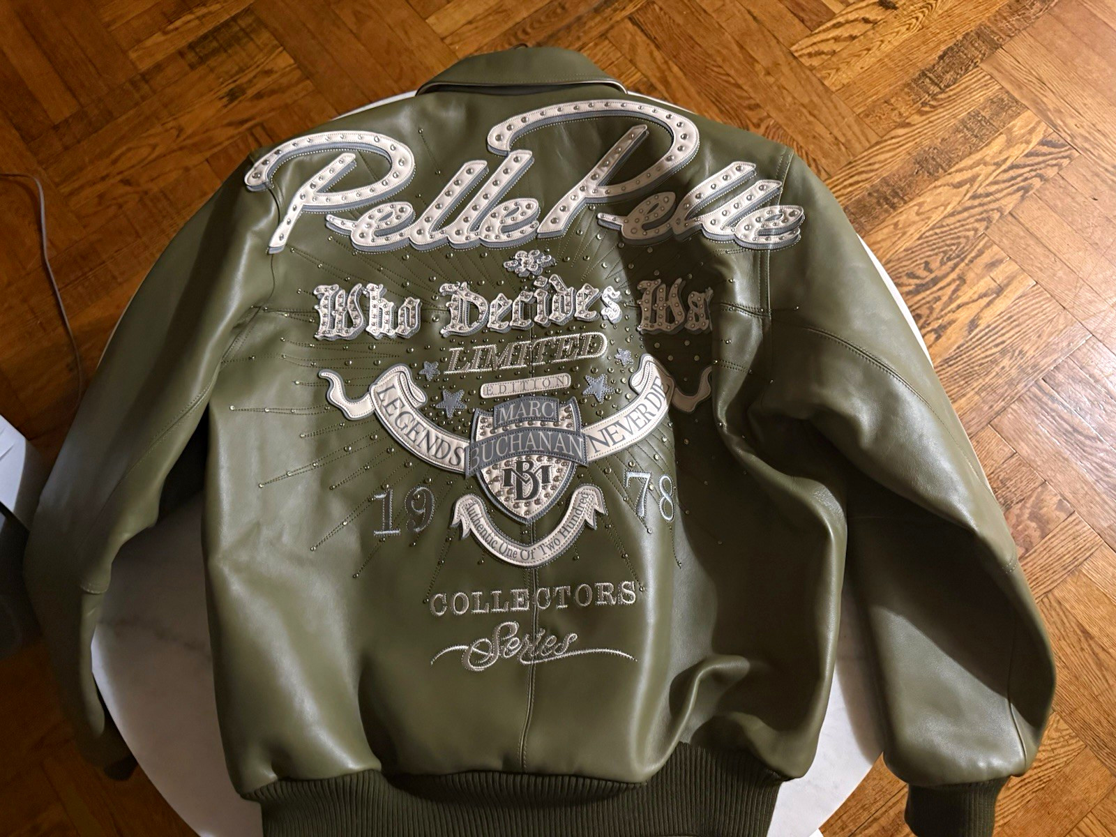 Who Decides war Pelle Pelle Collab S/O Men’s Green Leather Bomber Jacket 2XL Who Decides war Pelle Pelle Collab S/O Men’s Green Leather Bomber Jacket 2XL