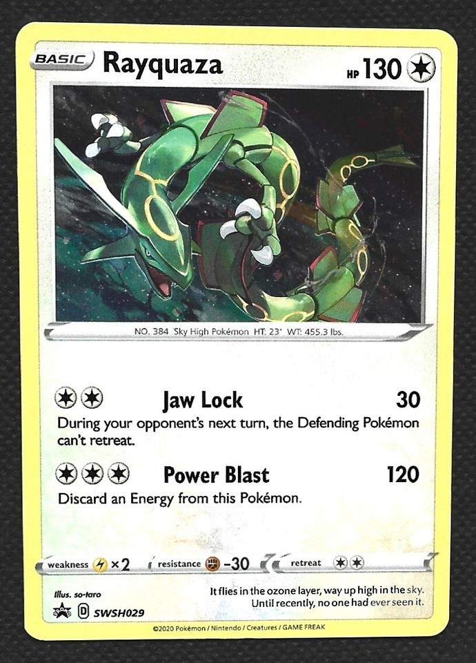Rayquaza Holo SWSH029 Black Star Promo Sea & Sky Collection Pokemon 2020
