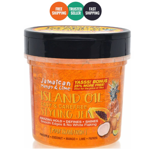 Jamaican Mango & Lime Island Oil Styling Gel 8 oz Hair Gel Strong Hold