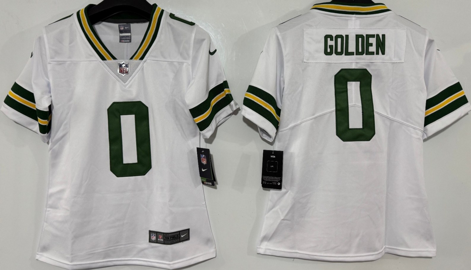 Tariffs​ Free YOUTH\'S Matthew Golden #0 Packers Vapor White Stitched Jersey.
