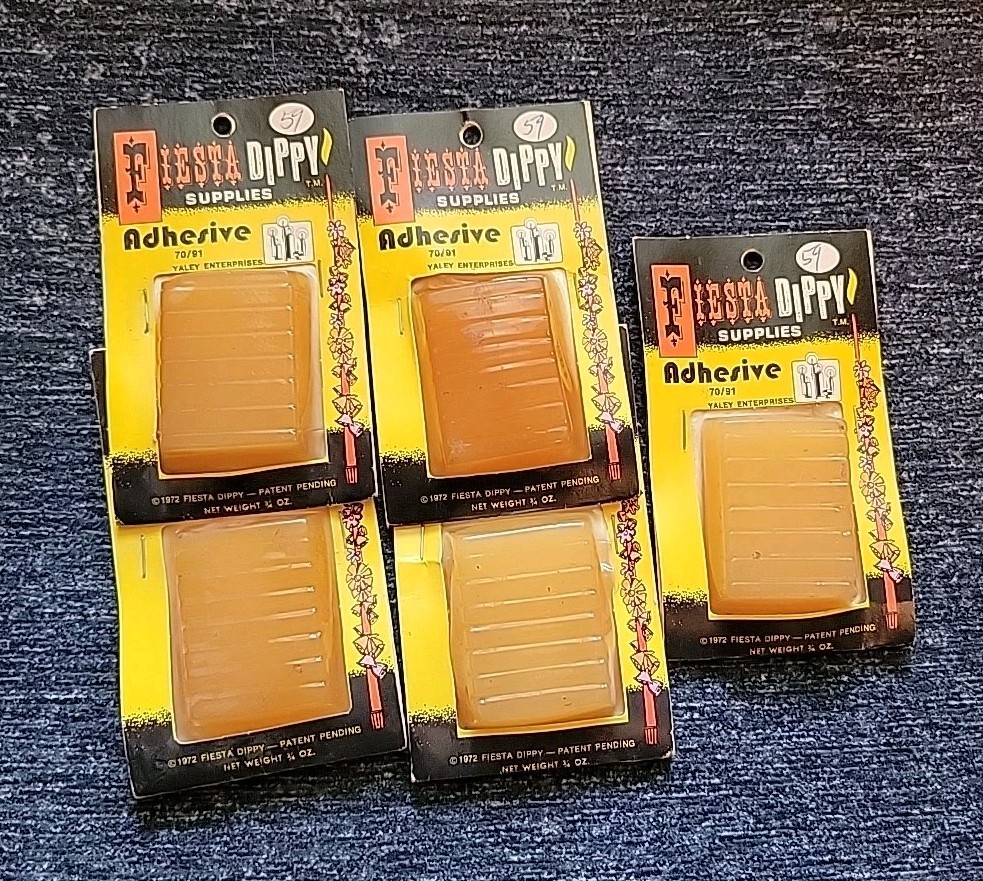 5 Pks Vintage Fiesta Dippy Supplies Adhesive by Yaley Sealed New old Stock NOS